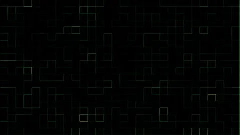 Abstract digital data grid with glowing lines and squares in dark blue and .. Stock Footage 340911632
