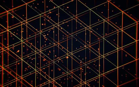 Abstract digital data grid lines background, 3d rendering. イラスト素材