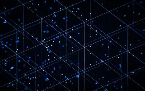 Abstract digital data grid lines background, 3d rendering. Illustrazione stock