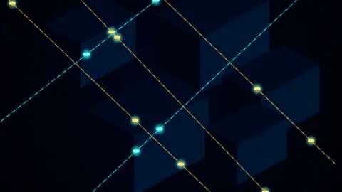 Abstract digital data grid motion graphic video background Stock Footage 347397532