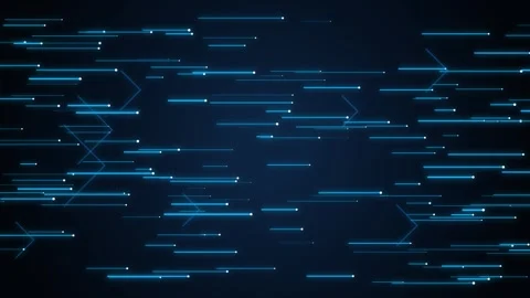 Abstract digital data lines animation moving across dark blue tech background Stock Footage 346973548