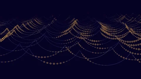 Abstract digital data lines in form waves stream quantum computing in dark .. 動画素材 336044815