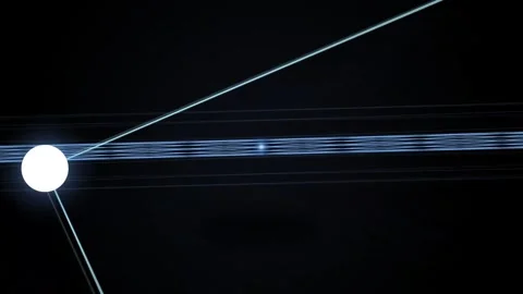 Abstract digital data lines moving across dark space screen in a network co.. Stock Footage 345984215