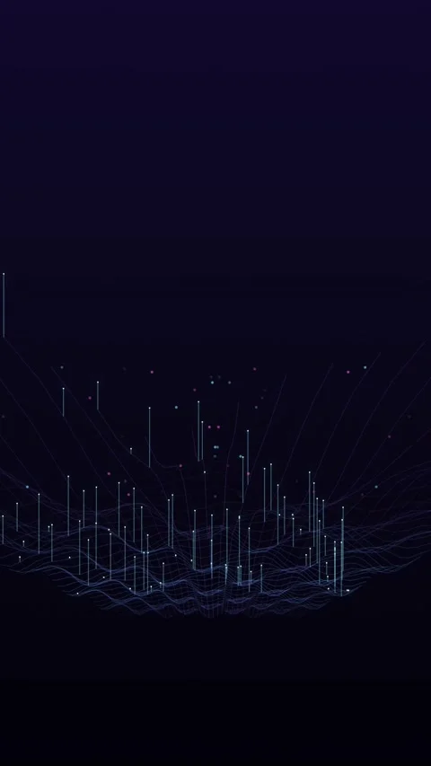 Abstract digital data lines moving on dark background creating futuristic g.. Stock Footage 346973702