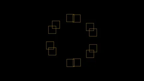 Abstract Digital Data Loading Animation with Glowing Yellow Lines on Black .. Stock Footage 336837350