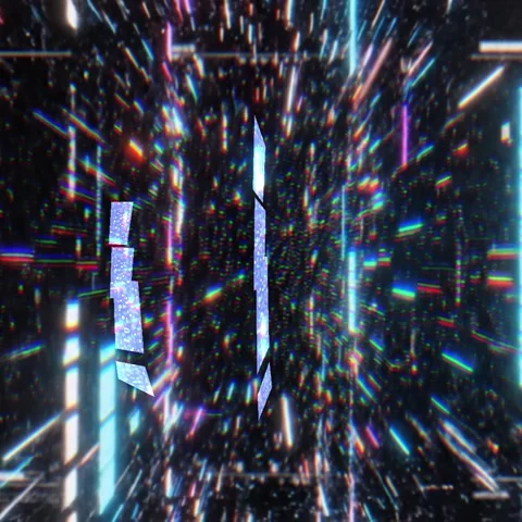 Abstract Digital Data Matrix and Glitchy Neon Tunnel Motion Graphics Stock Footage 334557340