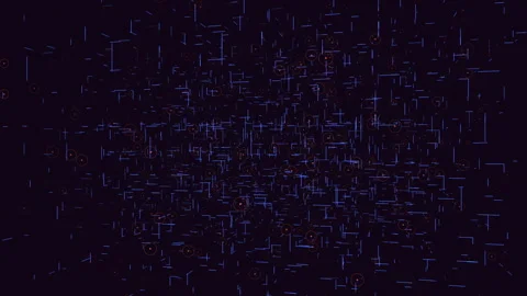Abstract digital data network background with glowing lines and nodes in motion Stock Footage 333156783