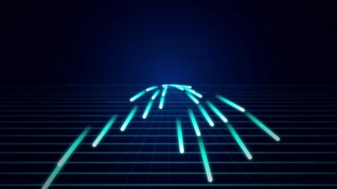 Abstract digital data network connecting glowing futuristic blue grid lines Stock Footage 346006679