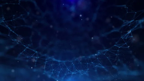 Abstract digital data network connection moving low poly structure 4K motion Stock Footage 204131095
