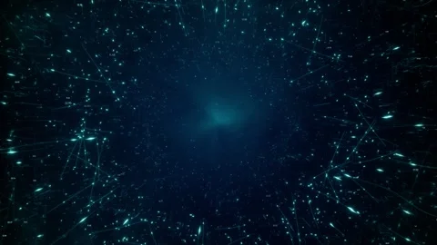 Abstract Digital Data Network with Glowing Particles and Cyber Tunnel Flow Vidéo 344240203