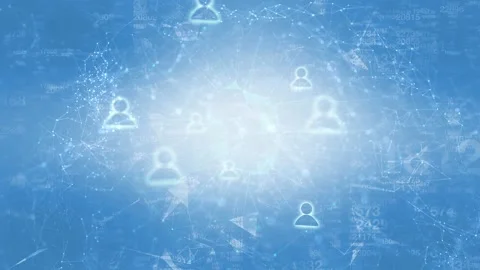 Abstract digital data network with people icons motion background Stock Footage 229694225