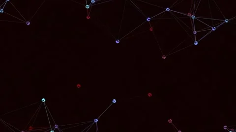 Abstract digital data network visualization connecting glowing nodes and li.. Stock Footage 340378122