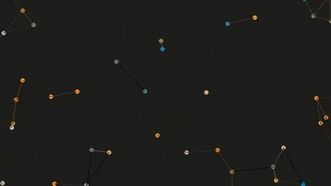 Abstract digital data network visualization with glowing interconnected nod.. Stock Footage 340378419
