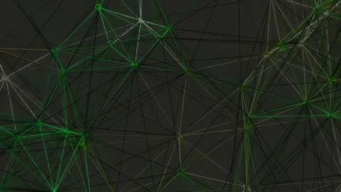 Abstract digital data network visualization connecting glowing geometric node Stock Footage 342203426