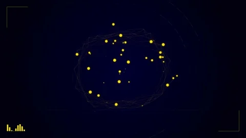 Abstract digital data network visualization with glowing futuristic connect.. Stock Footage 344639880