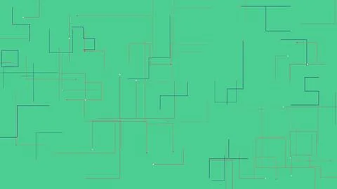 Abstract Digital Data Network Visualization with Interconnected Lines and N.. Stockillustratie