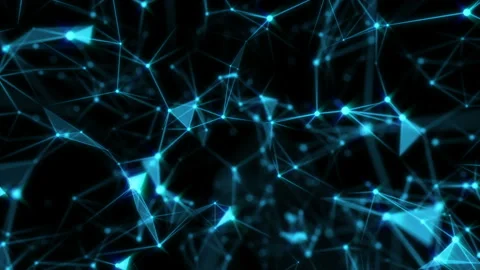 Abstract digital data nodes and connection paths within any type of network or Stock Footage 104156932