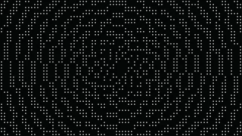 Abstract digital data pattern of white dots moving on a black backgrou Stock Footage 335881321