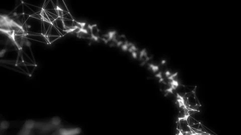 Abstract digital data plexus binary nodes and connection paths within ring type Stock Footage 112222345