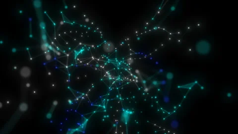 Abstract digital data plexus nodes and connection paths within any type of Stock Footage 101353697