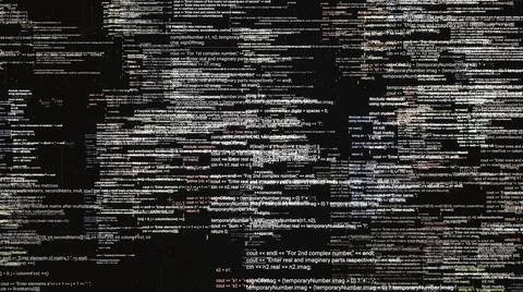 Abstract digital data processing on black background, seamless loop. Animation Stock Illustration