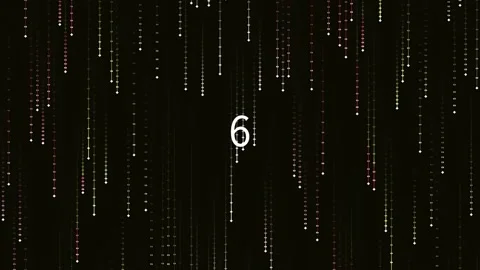 Abstract digital data rain effect: falling binary code streams on black bac.. Stock Footage 342093921
