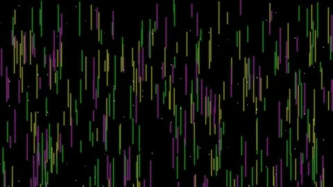 Abstract Digital Data Rain Lines Flowing Particles on Black Screen Background Stock Footage 336771131