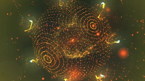 Abstract Digital Data Sphere Glowing Particles, Futuristic Technology Network Stock Footage 333304996