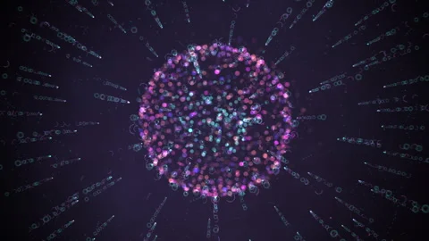 Abstract Digital Data Sphere Particles, Network Visualization Видео 332855649