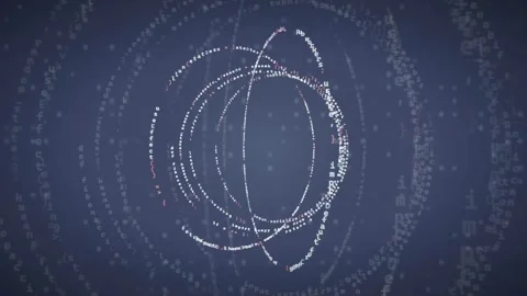 Abstract Digital Data Sphere Rotating with Floating Binary Code on Dark Blue Stock Footage 339967633