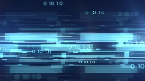 Abstract digital data stream background with binary code and lines. Stock Footage 320469338