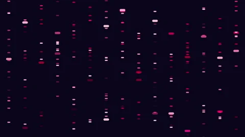 Abstract digital data stream background with glowing dots and falling lines Stock Footage 333782750