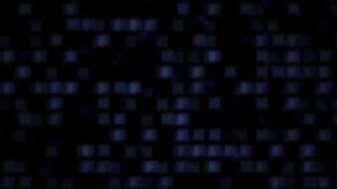Abstract Digital Data Stream Background with Flickering Blue Pixelated Square Stock Footage 341779251