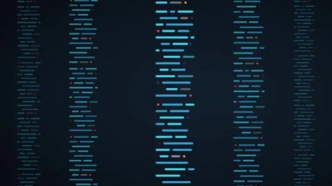 Abstract digital data stream background, with pulsing blue, code lines and,.. Vídeos de archivo 344860214