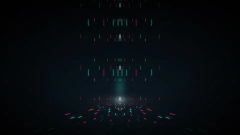 Abstract digital data stream background, with glowing neon, particles and v.. Stock Footage 344860714