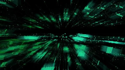 Abstract digital data stream background with a green matrix-like effect. イラスト素材