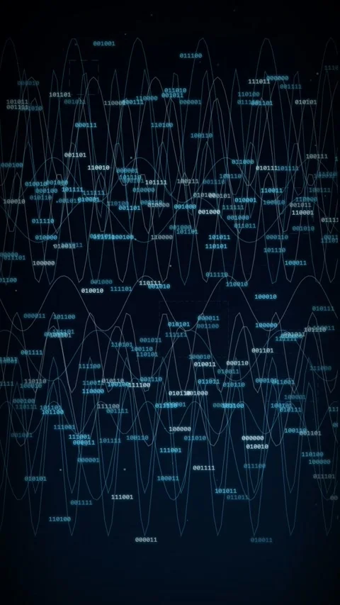 Abstract Digital Data Stream Binary Code Background Stock Footage 335343338