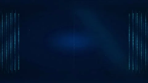 Abstract Digital Data Stream with Blue Glowing Particles and Vertical Light Stockbeeldmateriaal 339321325