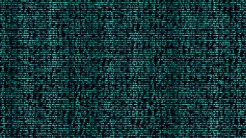 Abstract Digital Data Stream Blue Green Characters Cyber Security Stock Footage 348875055