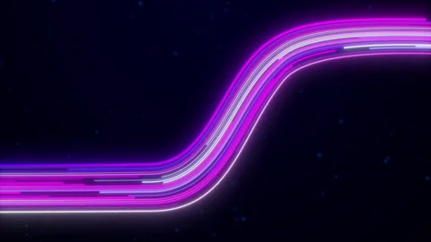 Abstract Digital Data Stream, Circular Big Data Light Speed Flow Stock Footage 336833485