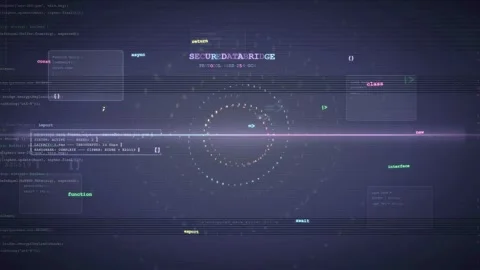 Abstract Digital Data Stream with Coding Scripts and Futuristic Interface on Stock Footage 339974762