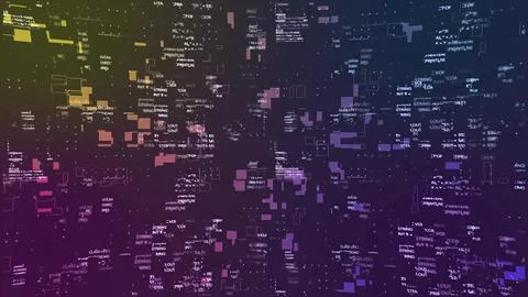 Abstract digital data stream displaying programming code イラスト素材