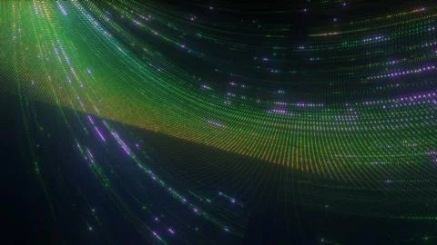 Abstract digital data stream dotted wave background Stock Illustration