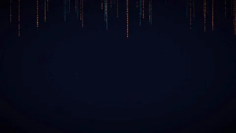 Abstract Digital Data Stream with Falling Binary Code Particles on Dark Blue Stock Footage 336772462