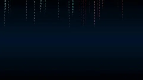 Abstract Digital Data Stream with Falling Binary Code on Dark Blue Stock Footage 336775075