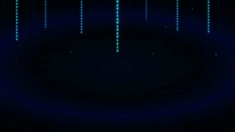 Abstract Digital Data Stream with Falling Binary Code on Dark Blue Stock Footage 339324820
