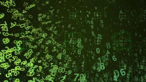 Abstract Digital Data Stream Floating Numbers In Grid Patterns Stock Footage 319759715