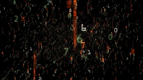 Abstract Digital Data Stream of Floating Numbers and Code Particles Stock Footage 332657301