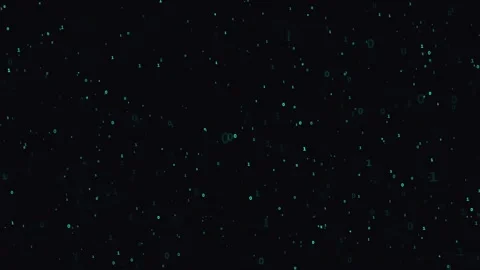 Abstract Digital Data Stream with Floating Binary Code Particles on a Dark Blue Stock Footage 339323743