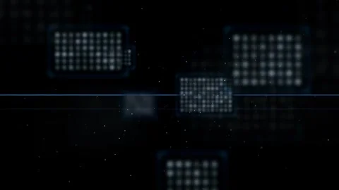 Abstract digital data stream with floating binary code and glowing blue Stock Footage 339324055